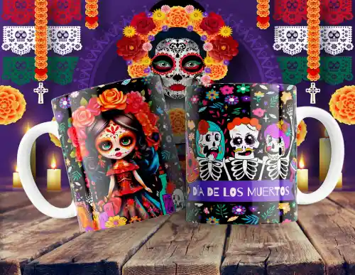 vectores plantilas CATRINA,DÍA DE MUERTOS,HALLOWEEN,